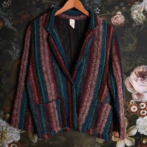 Vintage crochet-look striped blazer by "Miss It" size L - amazing find